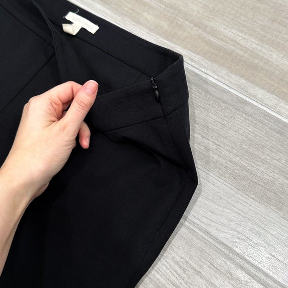 Eileen Fisher Mid-Rise Slim Side Zip Ankle Pants Organic Cotton Blend Black Sz M - Picture 4 of 15
